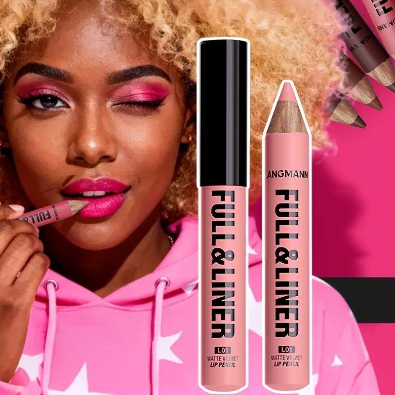 Delineador de Labios y Color Completo en 12 Tonos Mate, Fórmula Ligera para Todos los Tipos de Beige Claro Adecuado para Labios con Look Completo, Delinea y Rellena el Look de los Labios