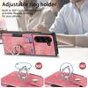 Card Slot Holder Pocket Wallet 360 Rotating Ring Phone Case For Samsung Galaxy Z Fold 6 5 Fold6 Fold5 5G PU Leather Back Cover