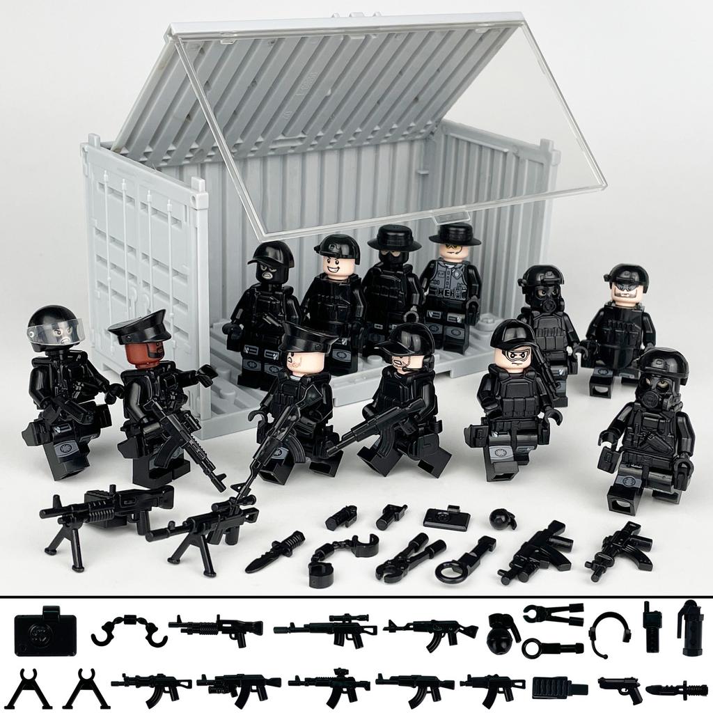 Behälterverpackung H-17 Swat Meigao Kleinteilige Militärpuppe Kinder-Bausatz Bausteinspielzeug