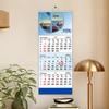 2026 Wall Calendar, New Year 4-folding Calendar Aviation Theme Office Monthly Schedule Planner Wall Calendar, New Year Gifts