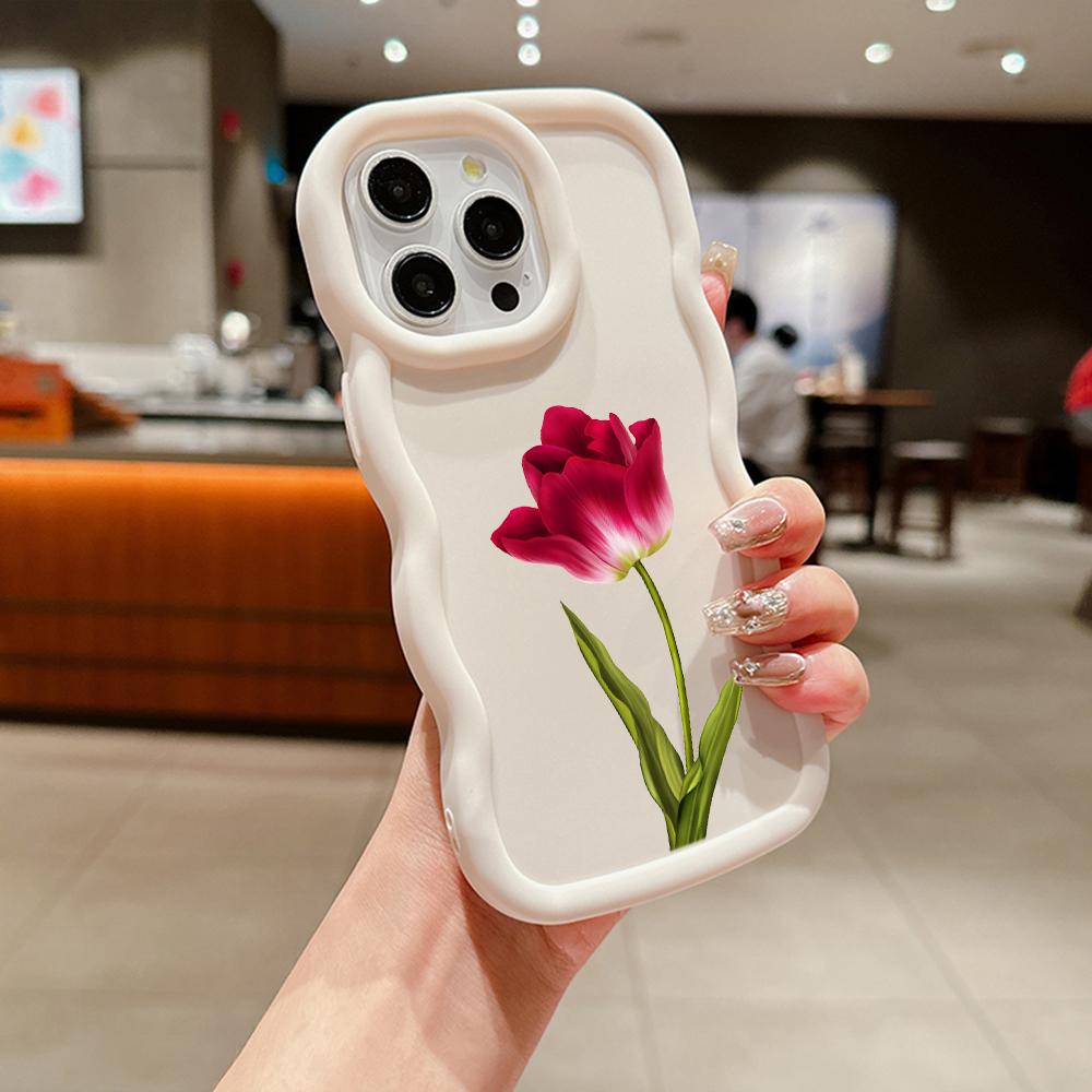 Чехлы для телефонов N93 Peony Macaron с волнистыми краями для iPhone 15 14 12 Pro — фото 7