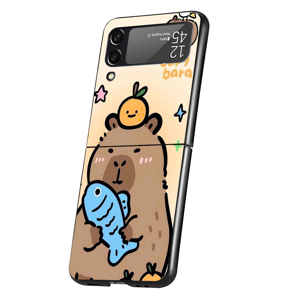 Funny Capybara Cartoon Animal Phone Case For Samsung Galaxy Z Flip 7 6 5 4 3 5G Cover ZFlip7 ZFlip6 ZFlip4 ZFlip5 ZFlip3 Coque F