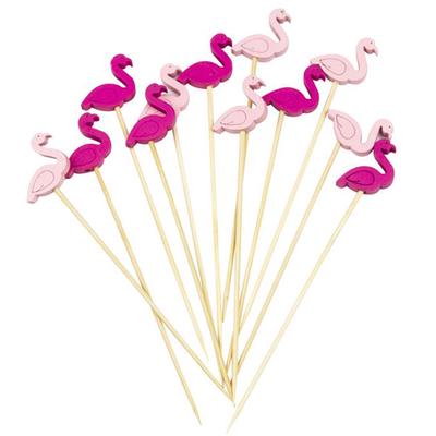 Les Trésors De Lily [Q3292] - Juego de 20 palillos de aperitivo de madera 'Flamenco Rosa' rosa violeta - 12 cm