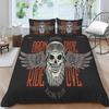 Schädel-Bettwäsche-Set, Tröster, Bettbezug, weiches Bett, Anzug, Zuhause, Schlafzimmer, Kleidung, Textilien, dreiteiliger Polyester-Bettbezug
