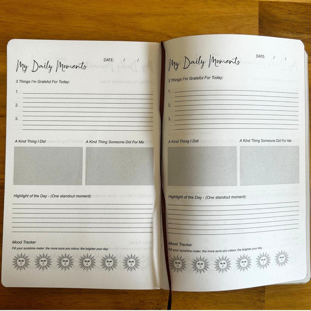 Black Gratitude Journal with Silver Lining – 120 pages – I am Thankful For