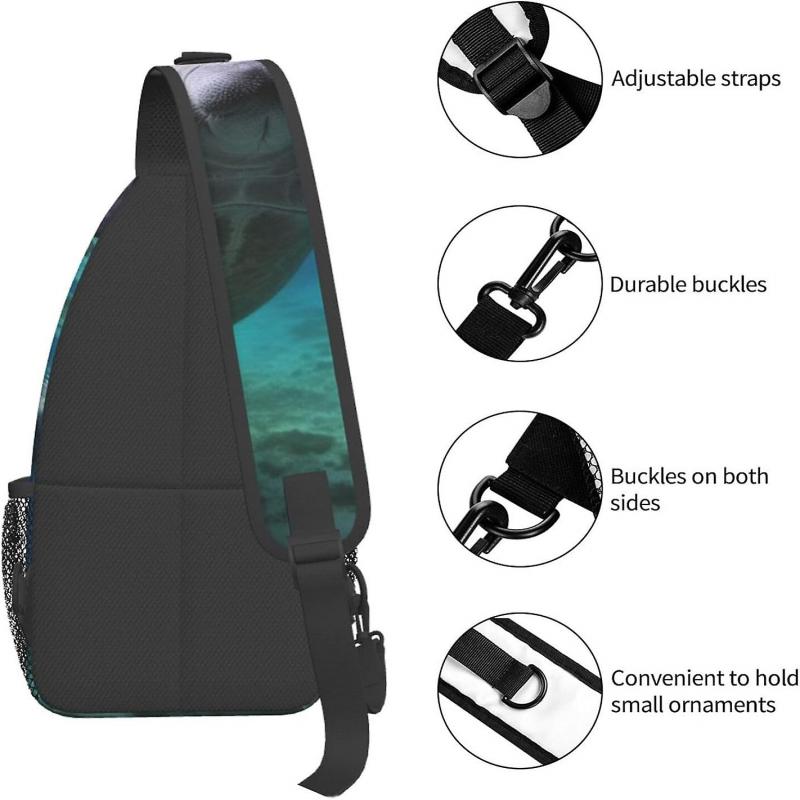 AU864 Ocean Animal Manatee Crossbody Sling Backpack Sling Bag Chest Bag Shoulder Bag Casual Day Pack For Unisex