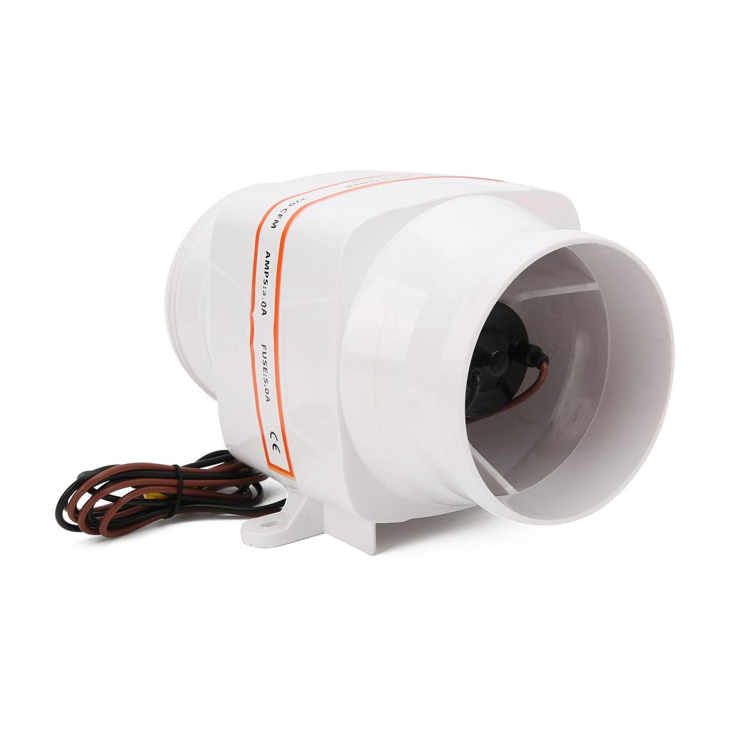 4in 270CFM Bilge Air Blower InLine Electric Waterproof White for Marine Boat DC 24V