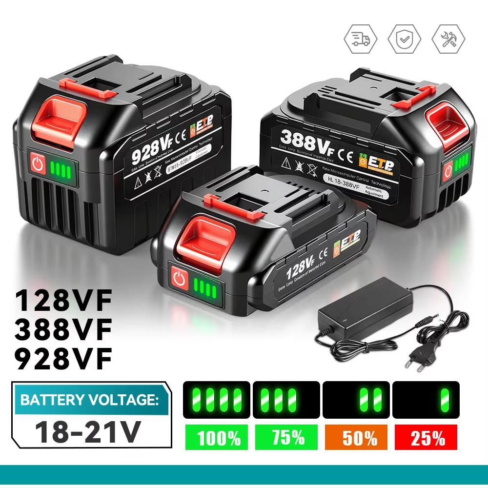 Yofidra Dobíjecí baterie Lithium-iontová baterie 388VF 928VF Li-ion baterie Pro elektrické nářadí Makita