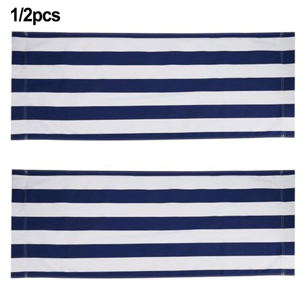 1/2Pcs Beach Chair Cover Beach Lounger Replacement Cloth Polyester Fabric 120x44cm White And Blue Striped Picnic Chairs Cover