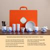 Elegant Gongfu Tea Set: Hand-Painted Ceramic Gaiwan Teapot & Teacups in Gift Box