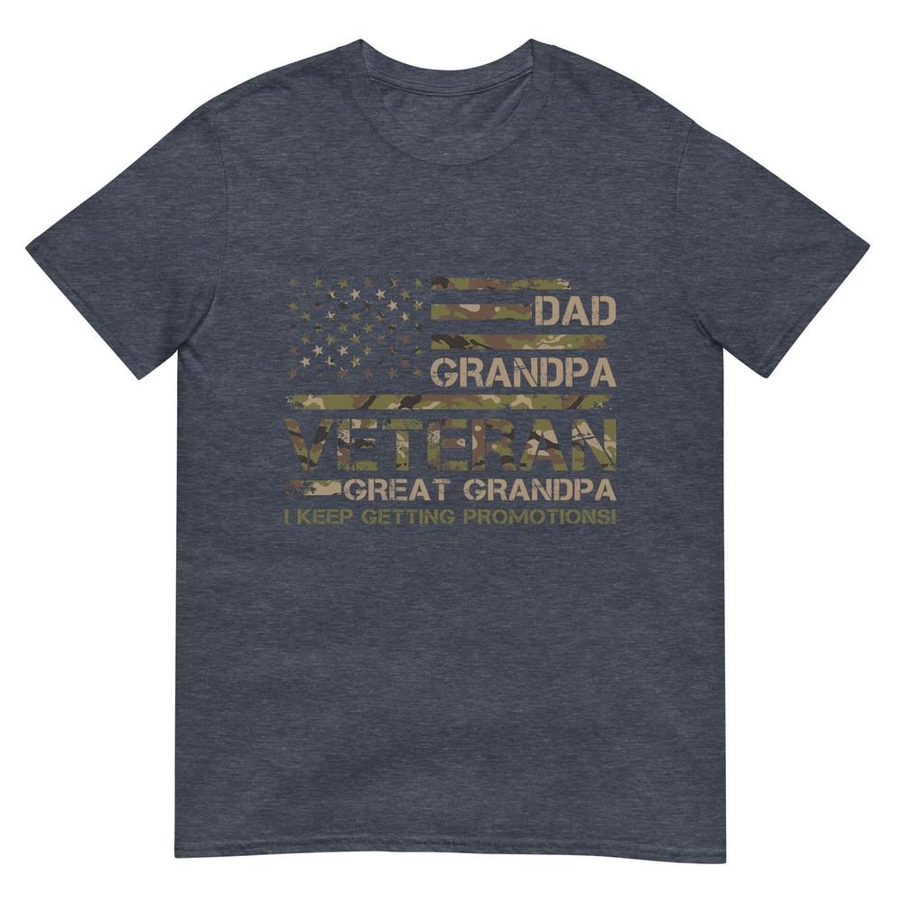 Dad Grandpa Veteran Great Grandpa Fathers Day Usa Flag TShirt