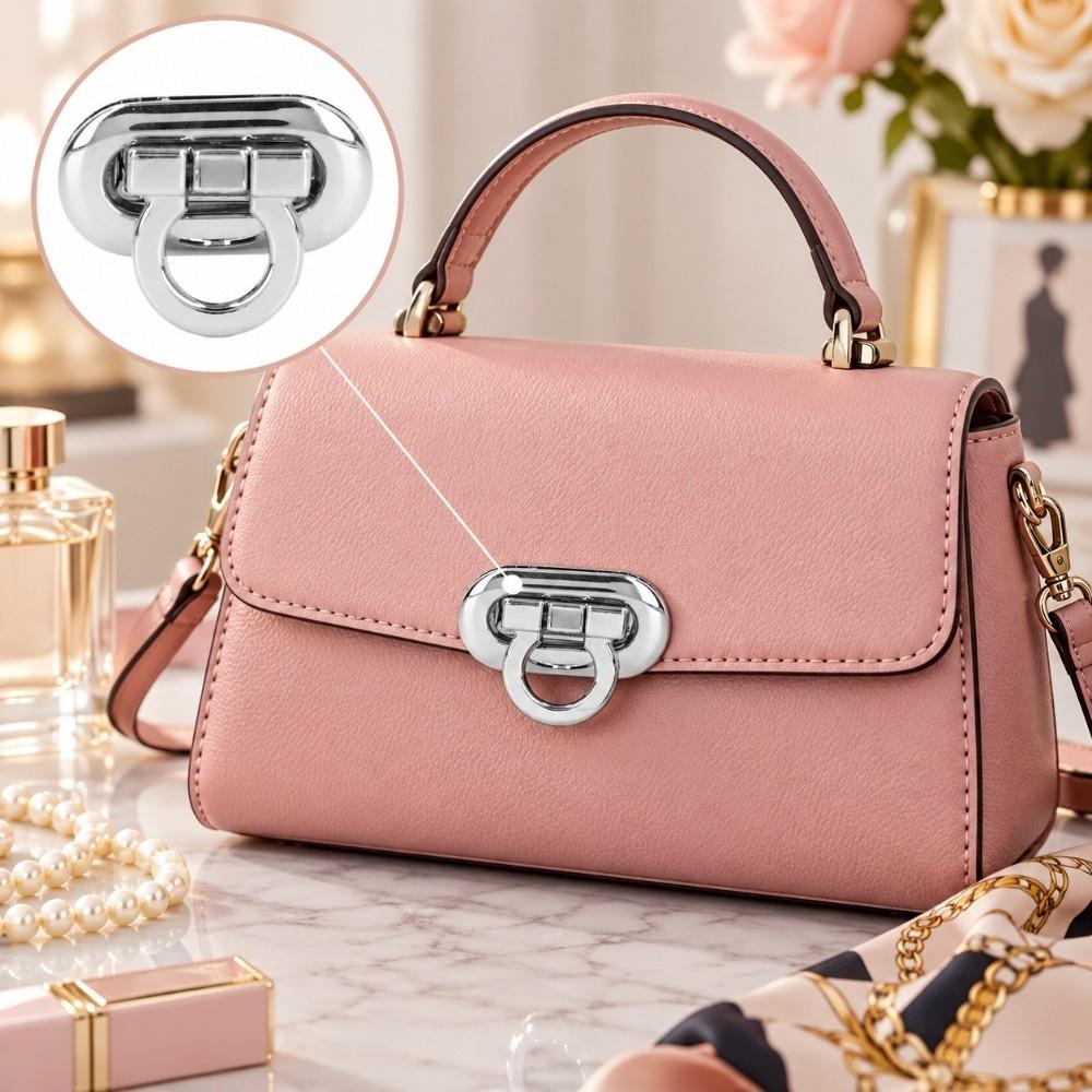 4 Stück Silberfarbene Geldbörsenverschlüsse Metallmaterial Taschendrehverschlüsse Drehverschluss-Schließen Für DIY-Handtaschen