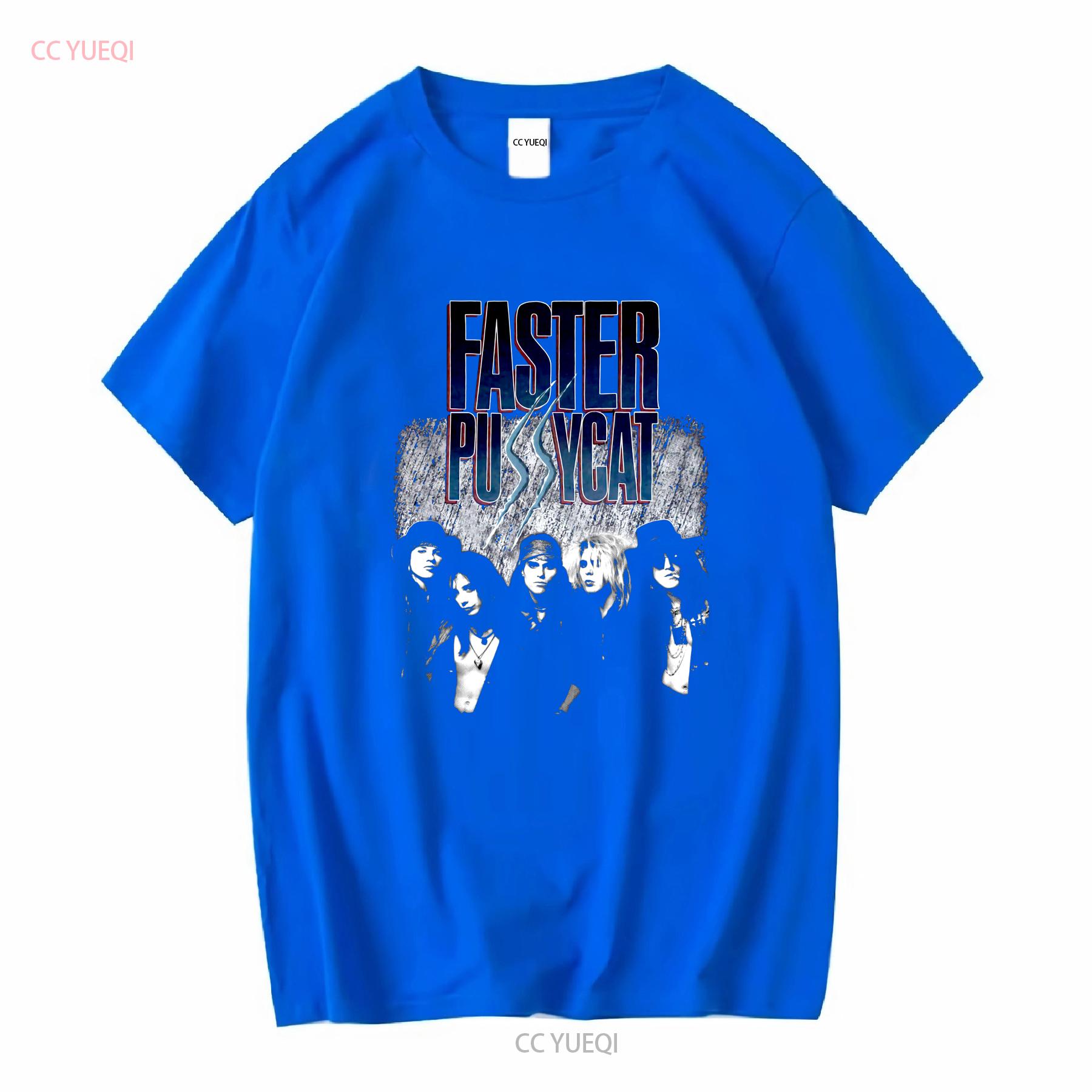 Vintage Faster Pussycat Band Members Cotton S 234XL Black T Shirt J817 long sleeves vintage Washed Casual homme Unisex S