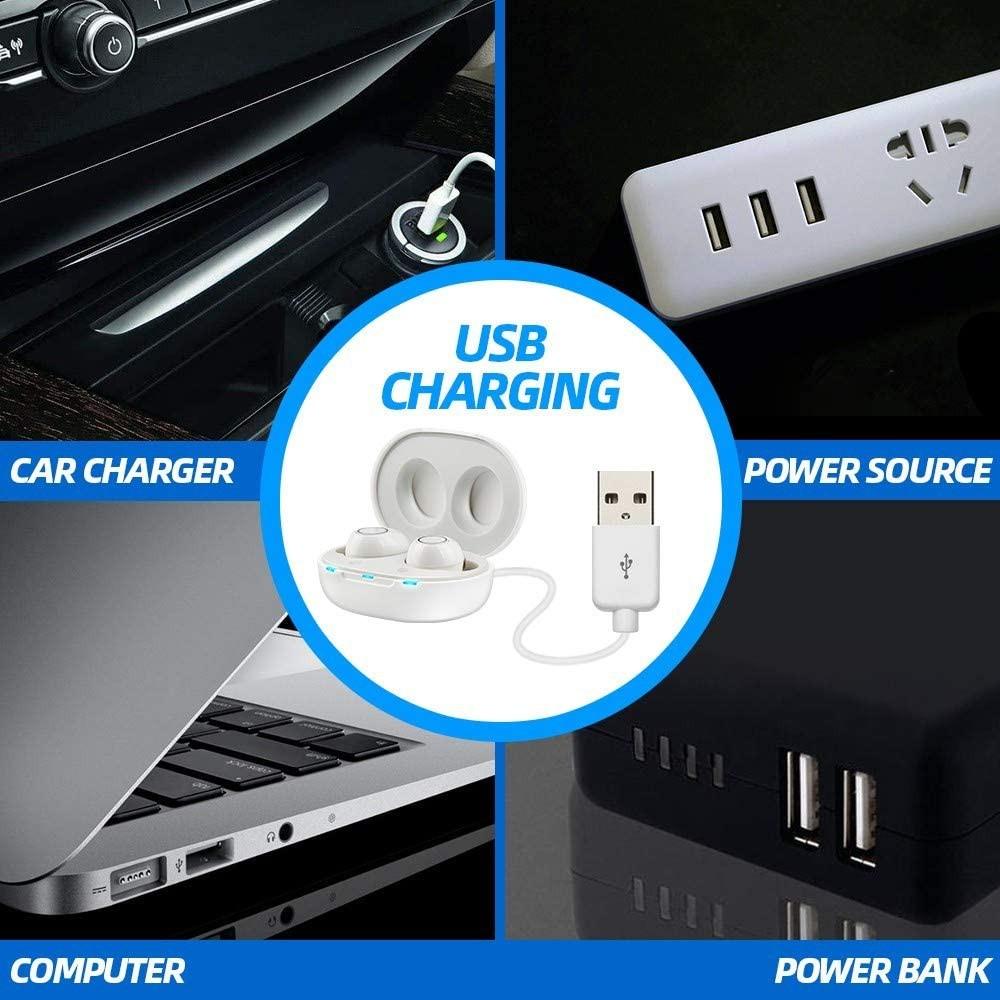 1 Pair Mini Rechargeable Hearing Aid Invisible Digital Audiphone CIC Sound Enhancer Professional Voice Amplifier