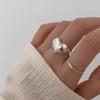 925 Silver Rings For Women Simple Minimalist Retro Heart Open Finger Ring Fashion Band Female Bijoux Gift