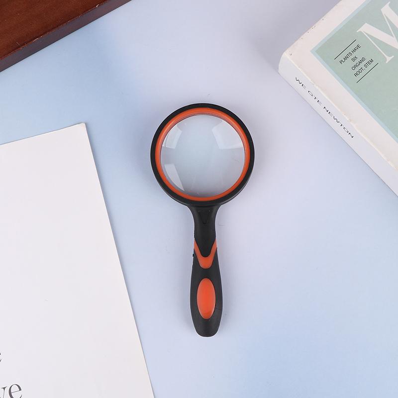 

Round Silicone Handheld 10X High-Definition Magnifying Glass For Elderly And Children Observation Reading Identification Tool A1