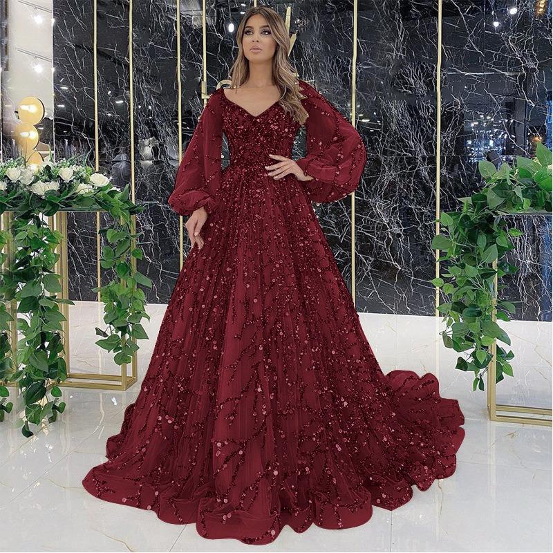 

New gold heavy industry beaded luxury evening dress sexy celebrity aura queen dress XXXL