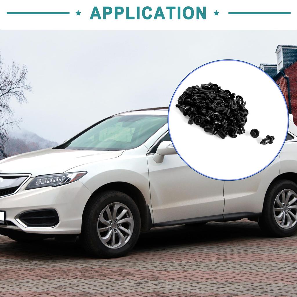 ACROPIX Plastic Push-in Rivet Fasteners with 6.5mm Holes - Pack of 50