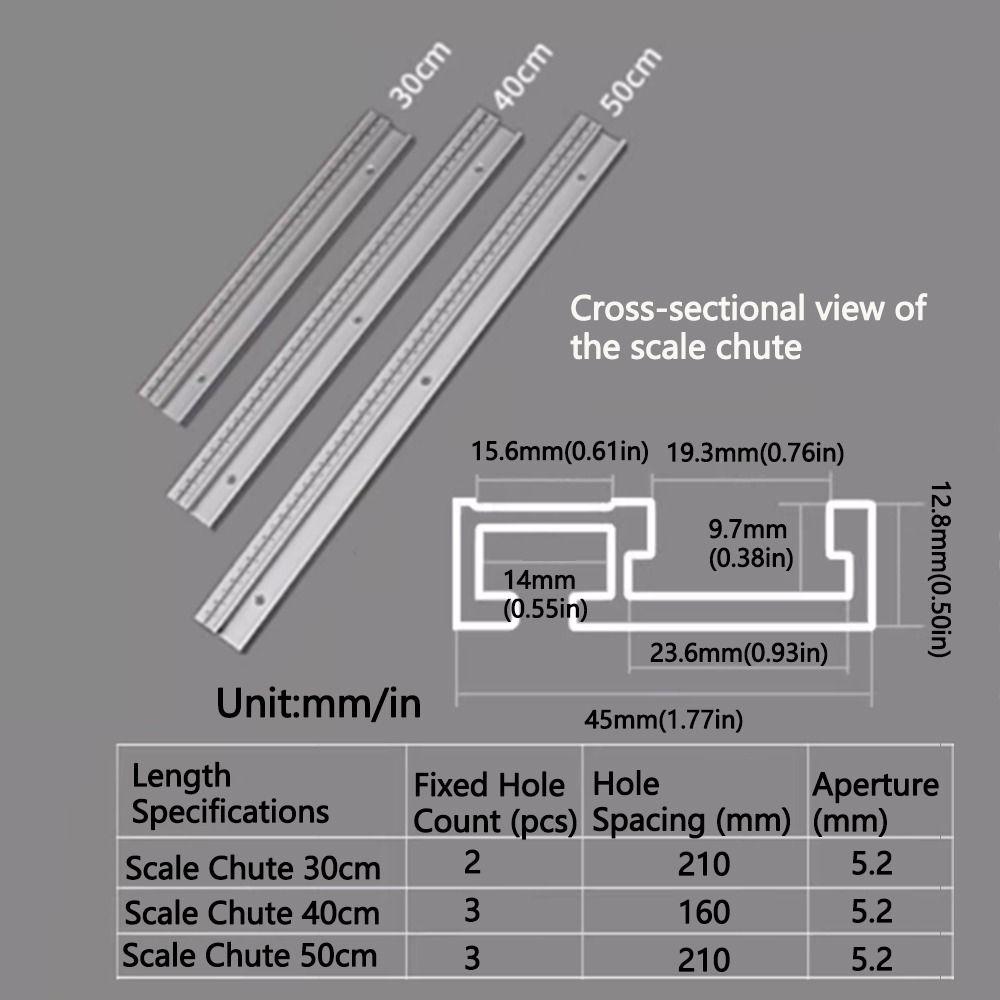 Width 45mm Table Saw Part with Scale Saw Table Tools Scribing Woodworking Miter Track  Limiter Tool