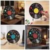 Music Themed Party Decor Vinyl Record DIY Graffiti Clock Ornament, Blank Acrylic Retro Tabletop Wall Hand Painted Art with Stand Reusable Personalized