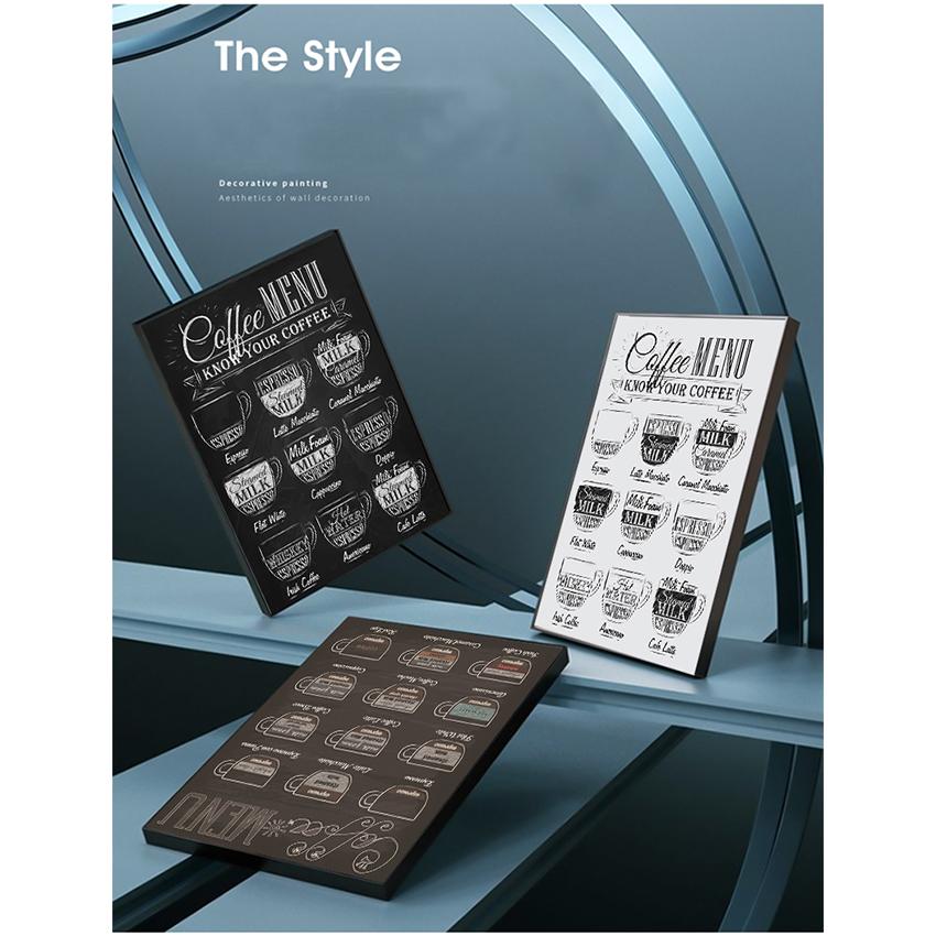 Painting Retro Wall Picture Coffee Shop Decoration Coffee Menu Prints Vintage Style Chalkboard Poster Cafe Wall Art Decor Canvas