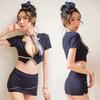 Sex underwear European and American sexy hip skirt cosplay stewardess uniform temptation suit Sao COS uniform