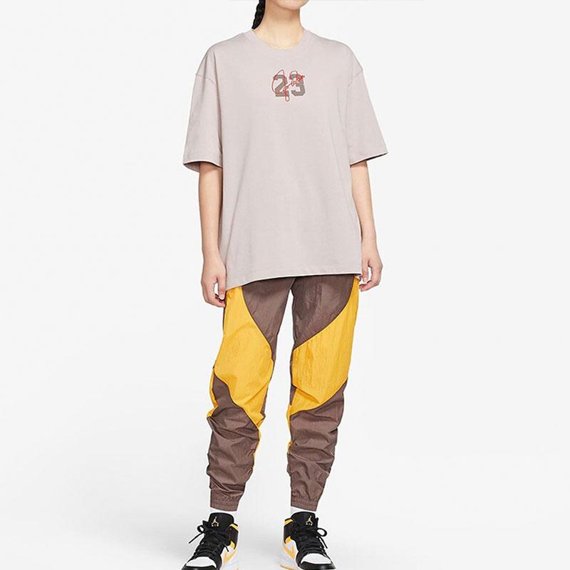 Jordan Essentials Logo Print Crew Neck Loose Short Sleeve Tee Women Tops Pink DM3245-286