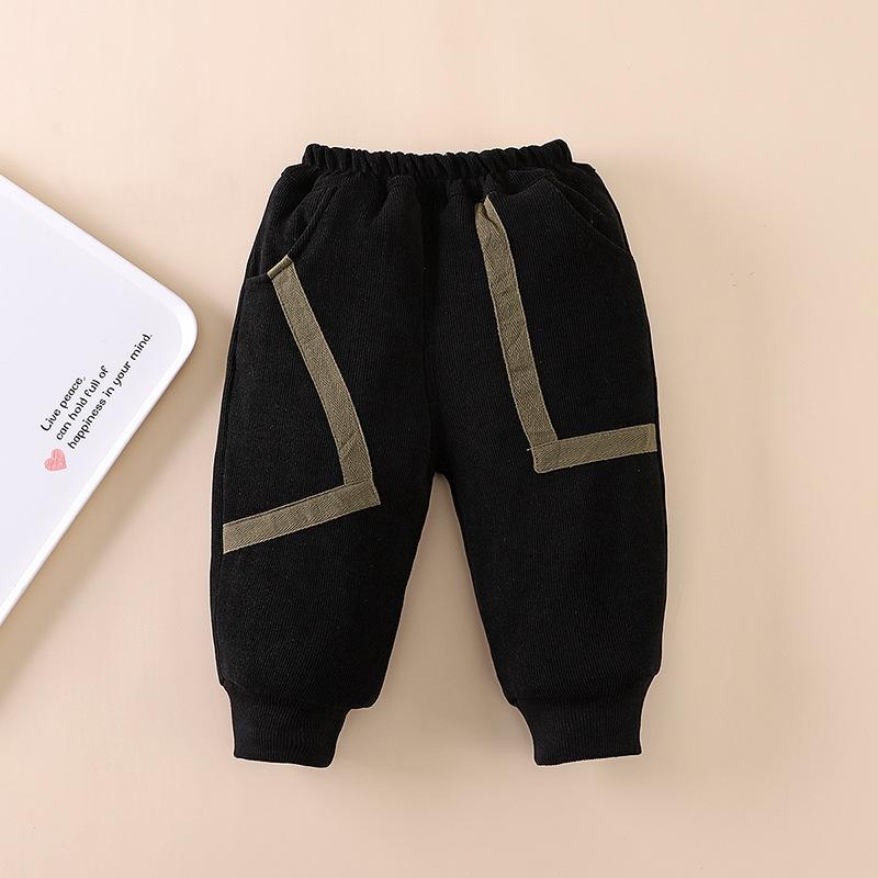 

Зимняя детская одежда Детские мальчики Утепленные теплые штаны Одежда для малышей Модная повседневная одежда для детей Детская спортивная одежда 130 чёрный