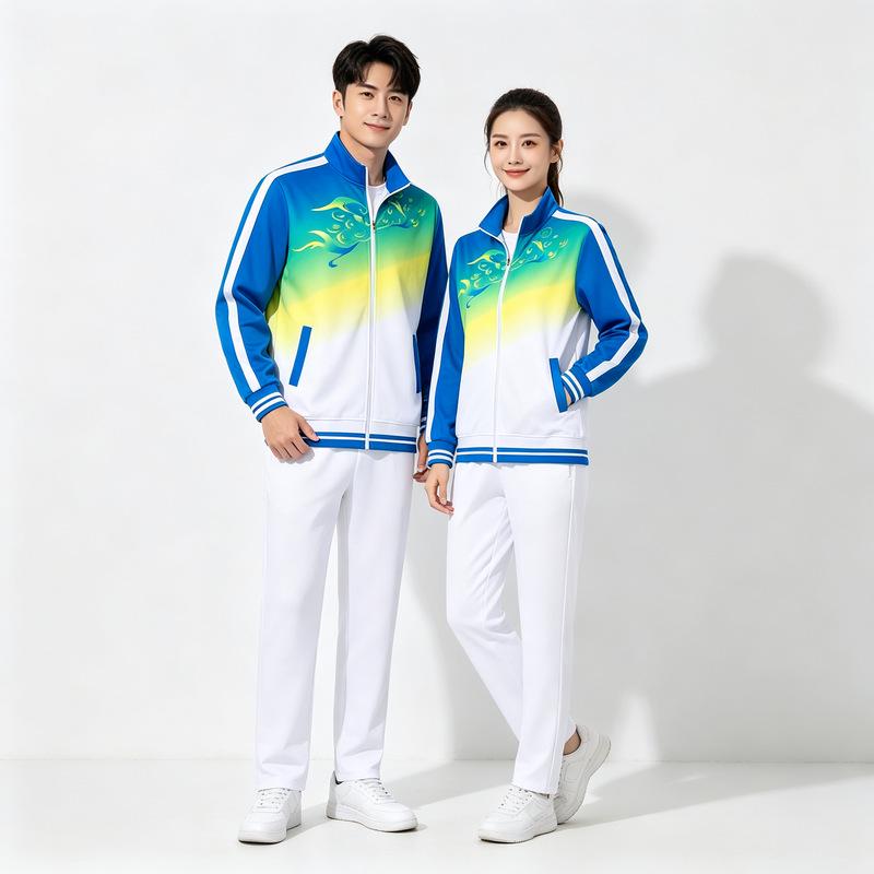 Silk Long Sleeve Sports Suit - Spring & Autumn, Plus Size, Middle-Aged & Elderly Square Dance/Fitness Wear