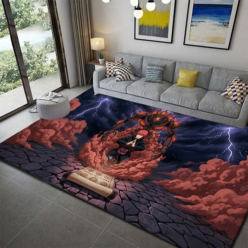 Naruto Anime Detailed Print Rug Soft Plush Non-Slip Mat for Living Room Bedroom