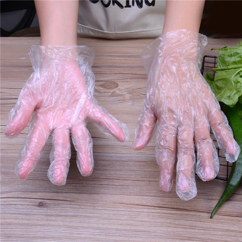 Transparent Disposable Gloves Hygienic Household Cleaning Gloves Plastic Film Hair Coloring Gloves