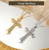 Cazador Clear Zircon Cross Pendant Necklace for Women Men Stainless Steel Couple Necklaces Jesus Christian Jewelry Gift 2026