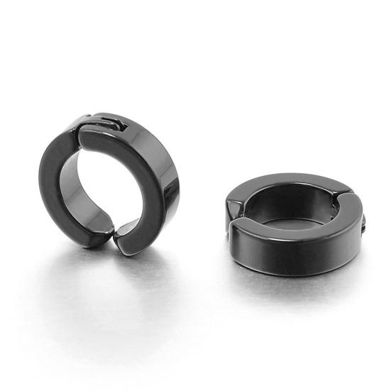 Oorklap Clip Cool Roestvrij Staal Punk Stijl Ronde Cirkel Oorbellen Mannen Sieraden voor Feest