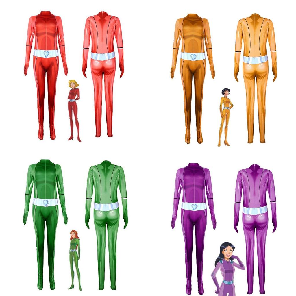 Totally Spies Cosplay Costume For Women Girls With Milk Silk Fabric For Halloween Stage Performance