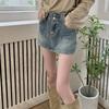 Letní Vintage zavinovací minisexy sukně do áčka Retro Ležérní Kapsa na knoflík Modrá džínová sukně Módní Krátká sukně s vysokým pasem 25402