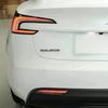 3D ABS Chrome Red Line Black Logo DUAL MOTOR Emblem Letters Car Styling Trunk Badge Sticker for  Model3/Y/S/X DUAL MOTOR Accessories