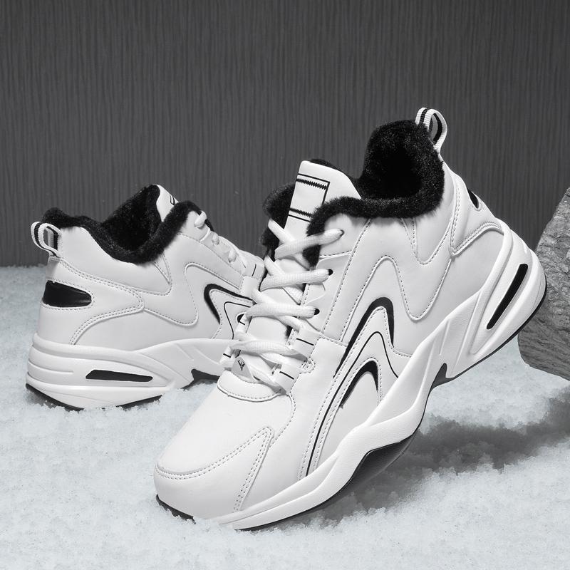 

FashionMen Snow Boots outdoor Winter Plush Warm Men cotton shoes Lace-Up Non-slip Male Ankle Boots spring Autumn Man Work Shoes 13 белый