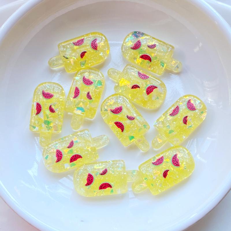 10Pcs New Kawaii Cute Mini Popsicle Flat Back Resin Cabochons Scrapbooking DIY Jewelry Craft Decoration Accessorie