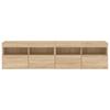 Wall Mounted TV Cabinets with LED Lights 2 pcs Sonoma Oak 80 x 30 x 40 cm