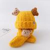 Baby Hat Autumn and Winter Plush Baby Hat Scarf Integrated Two-piece Set Children's Plush Warm Ear Protector Knitted Hat
