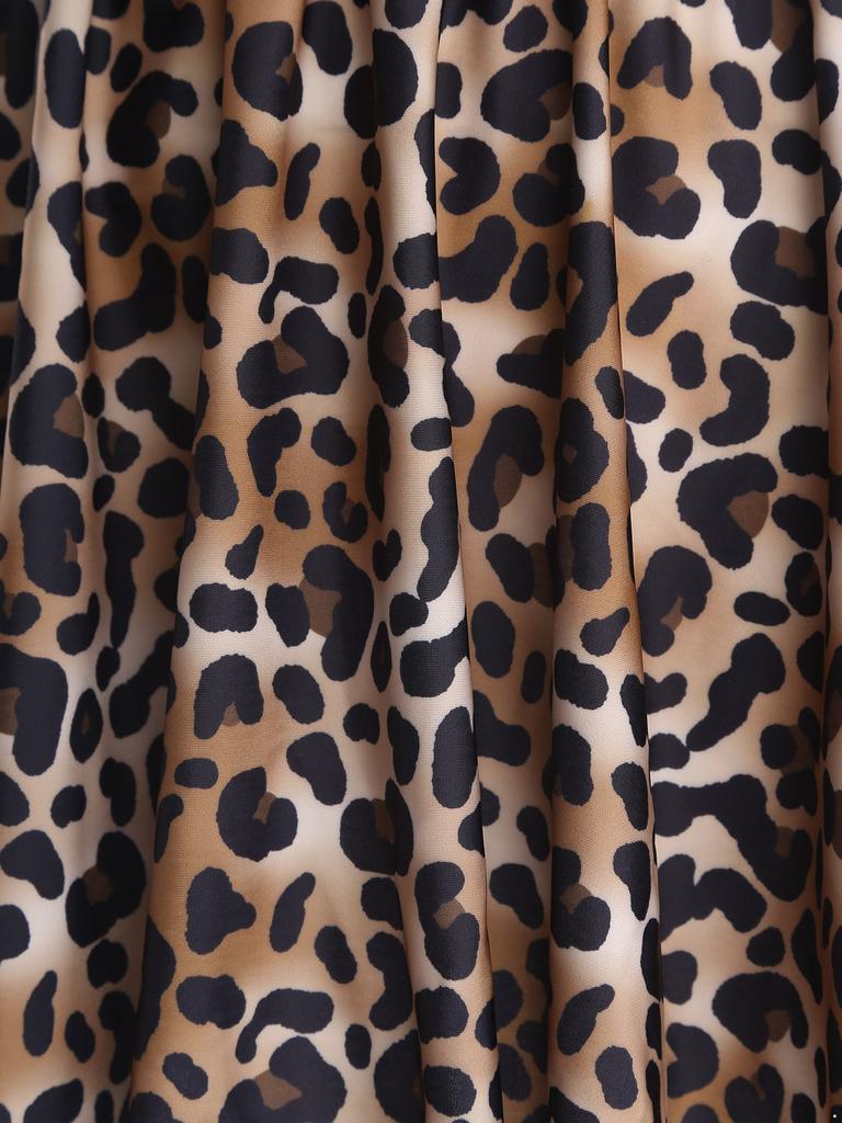 Women Prehistoric Cave Girl Costume Patchwork Print One Shoulder Jagged Hem Dress Over Sleeve Pair