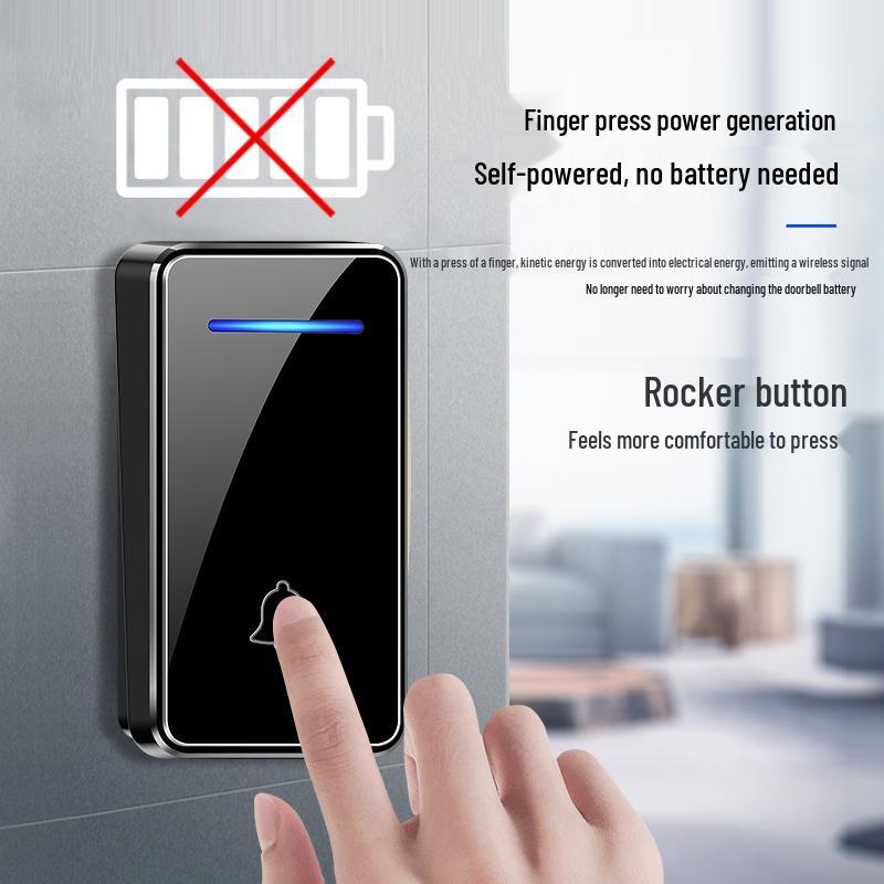 Smart Wireless Battery-Free Waterproof Doorbell for Long-Distance Use