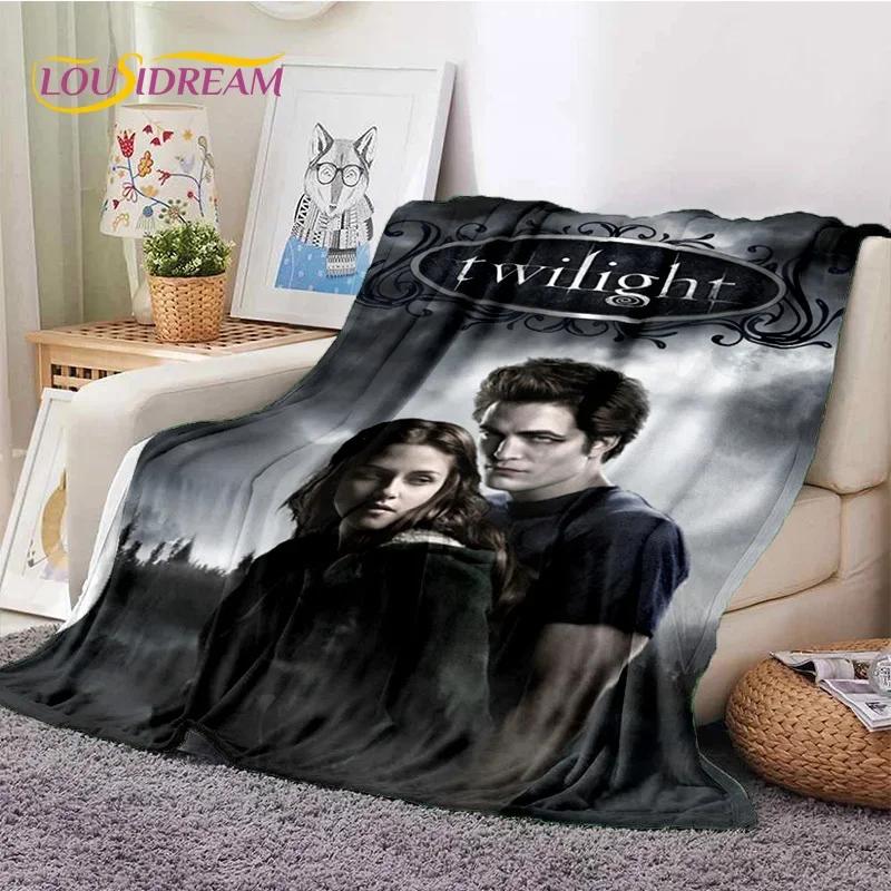 The Twilight Saga Edward Bella Mjuk Flanellfilt för Säng Sovrum Soffa Picknick, Kastfilt att Täckas med Utomhus Fritid Vilo-present