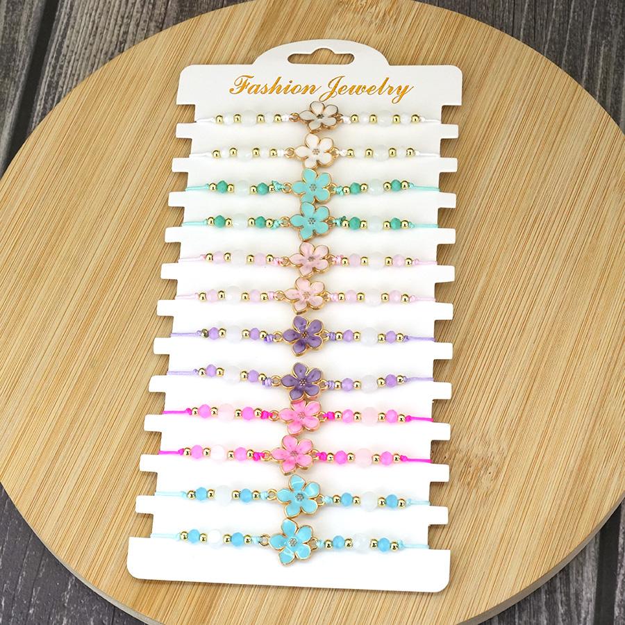 

New 12Pcs/Set Ocean Octopus Bracelet Women Handmade Weaven Cord Chain Braslet Flower Plant Braclet Leisure Versatile Accessories Adjustable