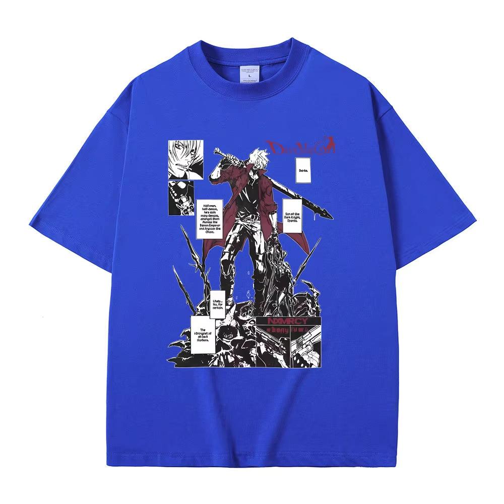 Hip Hop Cotton Game Vergil Dmc Oversize TShirt Devil May Cry for Men Women Tops Streetwear Summer Tee Game Enthusiast Fan Shirt