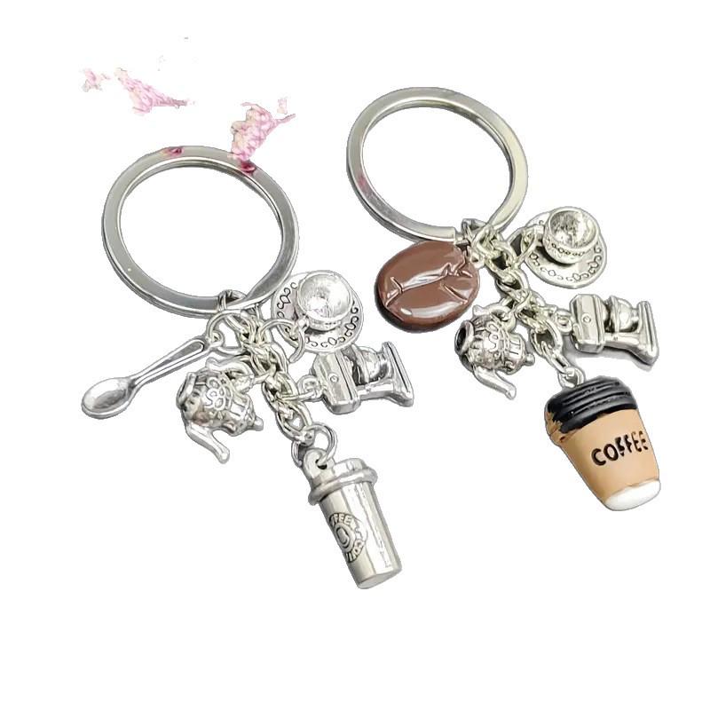 European Coffee Lover Keychain: Barista Gift Pendant