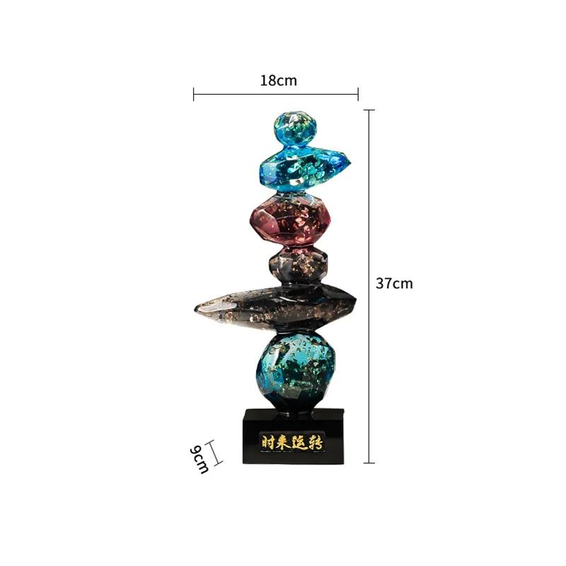 

Resin Sculpture Model Ornaments, Home Decor, Luck, Feng Shui, Stacked Stone Carvings, Living Room and Office Desk Decorations