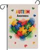Autism Awareness Garden Ag Puzzle Piece Heart Inspirational Support Vertical Double Sized Yard Outdoor Decoration