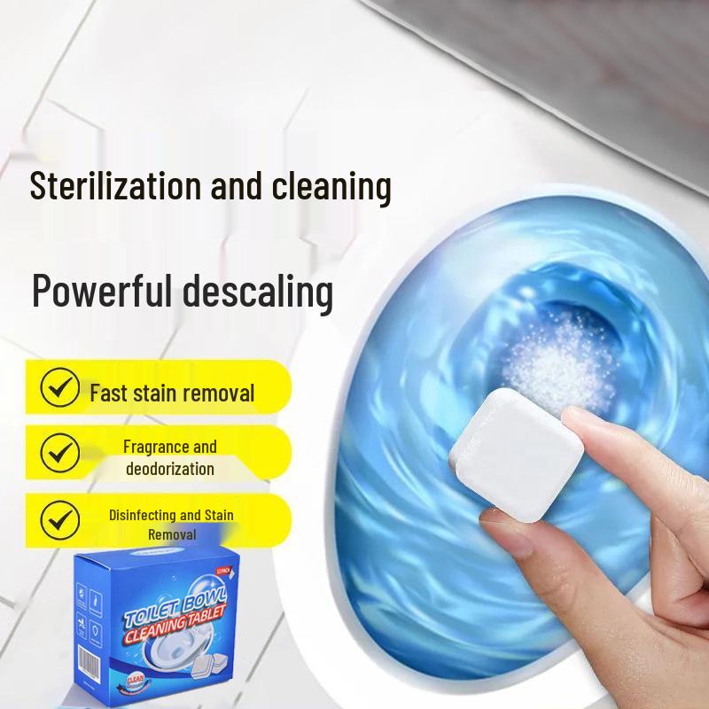 Effervescent Toilet Cleaner Tablets - Removes Urine Stains, Scale, and Odors with Anti-Yellowing and Deodorant Properties
