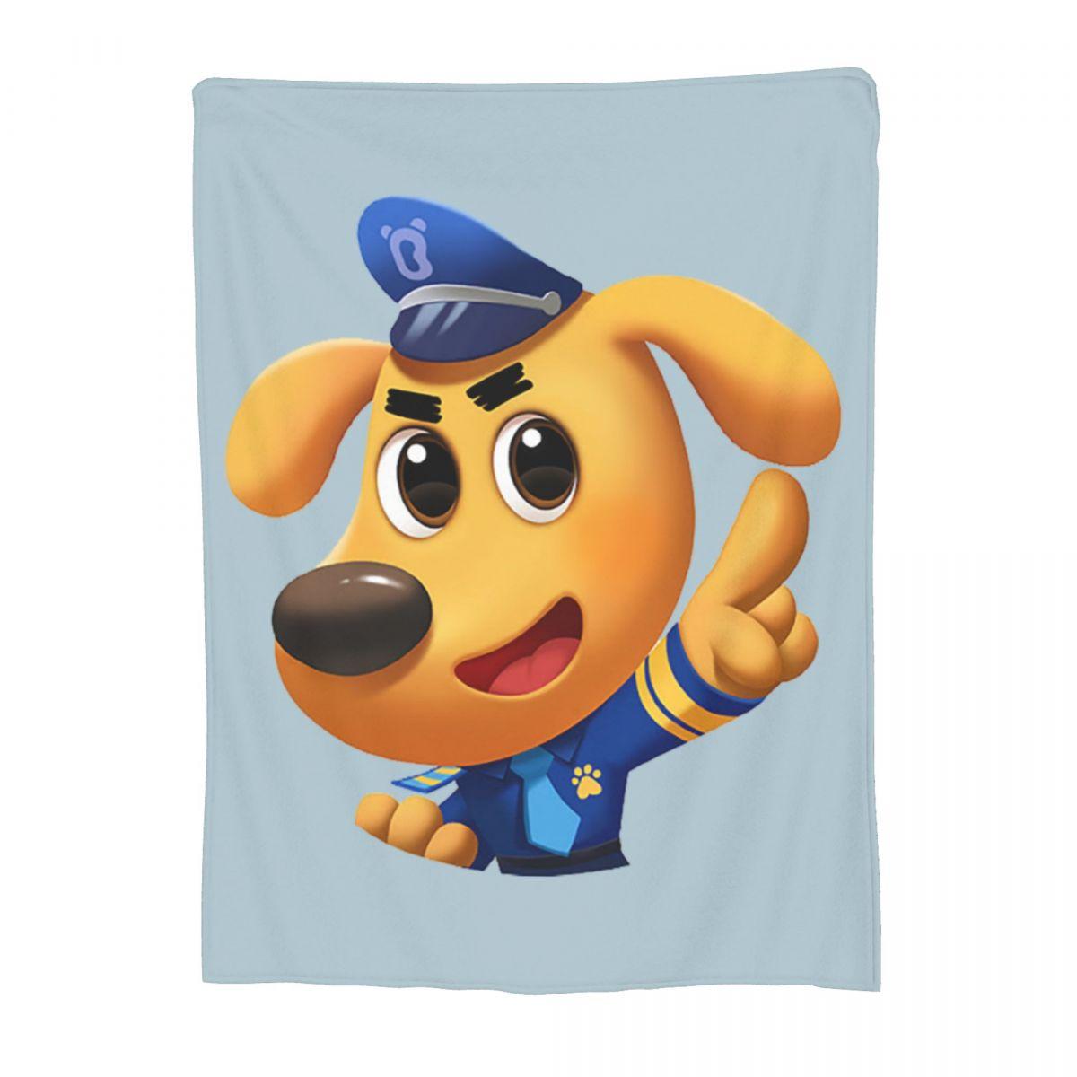 Sheriff Labrador Blanket Soft Warm Flannel Throw Blanket Plush for Bed Living room Picnic Travel Home Sofa Size: 75*100cm, Weight: 230 GSM